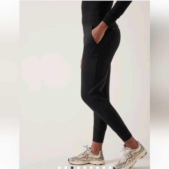 ATHLETA Vince black elastic waist joggers sz L - Picture 1 of 9